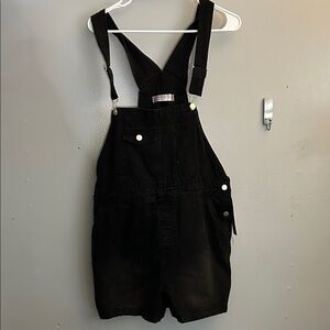 Chic Black Short Overalls
